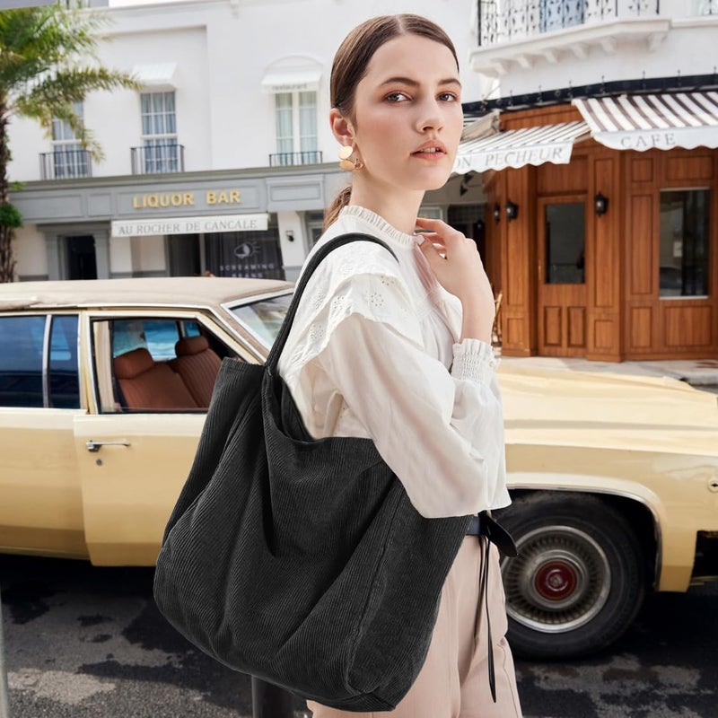 YAVCOOL Canvas Tote Bag for Women Large Hobo Shoulder Bag for Work Travel Casual Message Bag Tote Purse handbags - Image 2